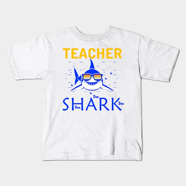 Teacher Shark Kids T-Shirt by  Big Foot Shirt Shop